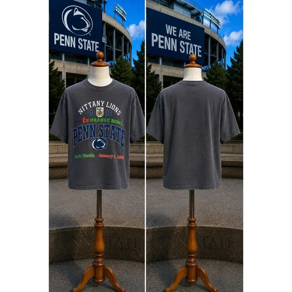 Vintage 2006 Penn State Nittany Lions Orange Bowl T-Shirt USA Size L